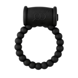 Cockring Vibrant Perlé Noir 1 dosette de lubrifiant — Pocket Pleasure