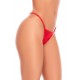 Robe longue transparente rouge en dentelle et résille avec string - Mapalé