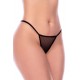 Nuisette transparente noire en résille et dentelle avec string - Mapalé