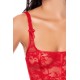Ensemble 2 pièces rouge avec bustier en dentelle et jarretelles - Mapalé