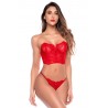 Ensemble 2 pièces bustier en dentelle rouge et string - Mapalé