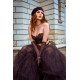 Ensemble 2 pièces bustier en dentelle et string noir - Mapalé