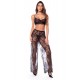 Ensemble 3 pièces en dentelle noire avec pantalon transparent - Mapalé