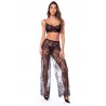 Ensemble 3 pièces en dentelle noire avec pantalon transparent - Mapalé