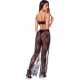 Ensemble 3 pièces en dentelle noire avec pantalon transparent - Mapalé