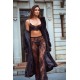 Ensemble 3 pièces en dentelle noire avec pantalon transparent - Mapalé
