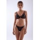 Tanga noir en dentelle avec bijou losanges dorés - PM01GBLK