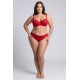 Culotte rouge en dentelle avec nœud en satin - PF09LRED