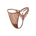 String taupe en dentelle avec bijou cœur doré - PA02MBRW