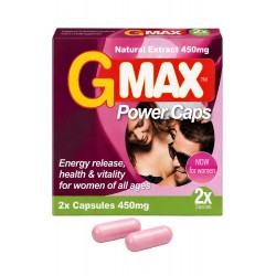 G-MAX Power Caps Boite de 2 gélules – Femme Libido Vitalité Intime Complément alimentaire