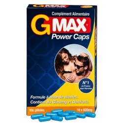 G-MAX Power Caps Boite de 10 gélules – Vitalité Bien-Être Masculin Complément alimentaire