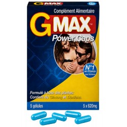 G-MAX Power Caps Boite de 5 gélules – Vitalité Bien-Être Masculin Complément alimentaire