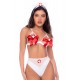Déguisement infirmière 2 pièces avec soutien-gorge à lanières et nœuds - Mapalé
