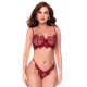 Ensemble 2 pièces en dentelle brodée bois de rose - Mapalé