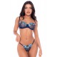 Ensemble 2 pièces transparent bleu poppy avec soutien-gorge brodé et string brésilien - Mapalé