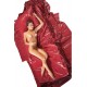 Drap de lit en vinyle rouge 200 x 230 cm 