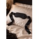 Bandeau satiné noir à nouer - Dreamy Fetish