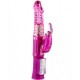 Vibromasseur rabbit rose waterproof avec billes rotatives