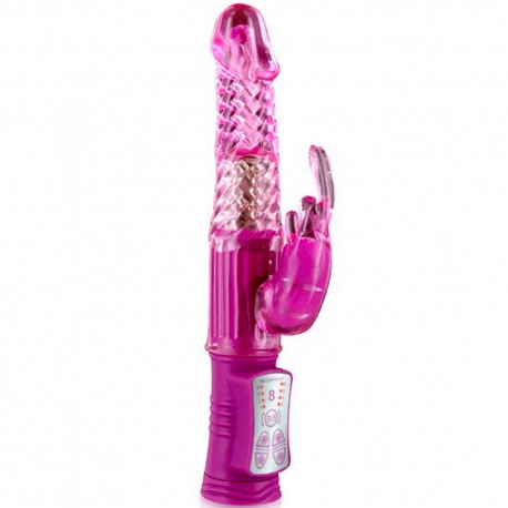 Vibromasseur rabbit rose waterproof avec billes rotatives