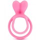 Double cockring rose avec stimulateur de clitoris