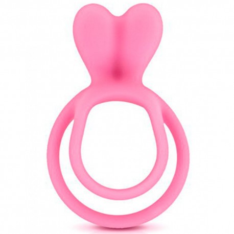 Double cockring rose avec stimulateur de clitoris