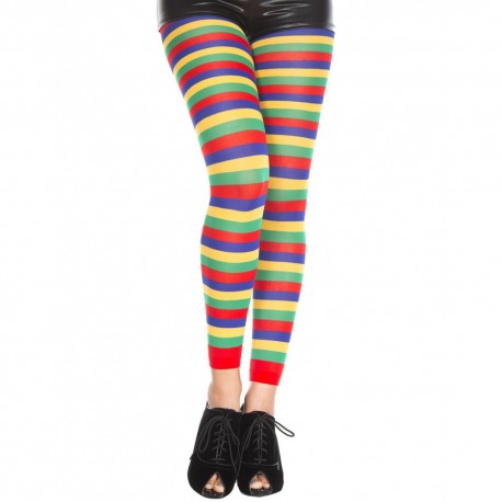 Leggings fantaisie, à bandes horizontales 