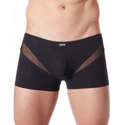 Boxer noir sexy avec fine résille en V
