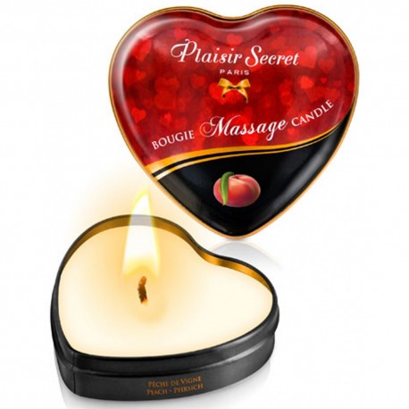 Mini bougie de massage pêche de vigne boîte coeur 35ml