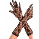 Gants longs en dentelle florale