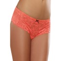 Shorty ouvert orange corail court en dentelle