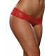 Tanga ouvert rouge dentelle avec noeud sur les fesses