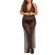 Nuisette longue grande taille fendue transparente