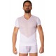 T-shirt blanc finement ajouré et transparence