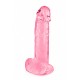 Gode jelly rose ventouse taille L 20cm