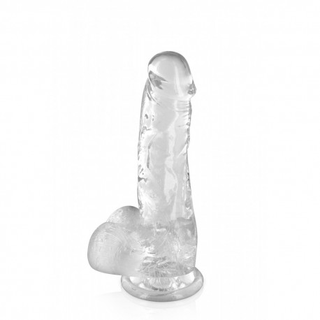 Gode jelly transparent ventouse taille M 17.5cm