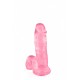 Gode jelly rose ventouse taille S 15.3cm