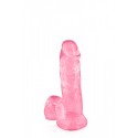 Gode jelly rose ventouse taille S 15.3cm