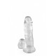 Gode jelly transparent ventouse taille S 15.3cm