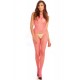 Bodystocking rose filet ouvert devant et derrière