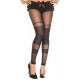 Collant noir sans pied bandes opaques