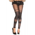 Collant noir sans pied bandes opaques