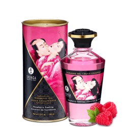 Huile de massage framboise chauffante comestible 100ml