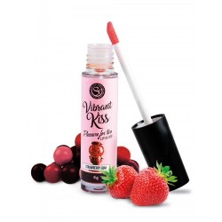 Gloss sexe oral vibrant gum à la fraise 100% comestible - SP6539