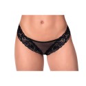 String dentelle et fine résille noire - MAL109BLK