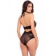 Body dentelle et résille noir - REN50018-BLK