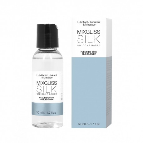 2 en 1 Lubrifiant et huile de massage silicone Mixgliss Silk Fleur de soie 50 ML - MG2504