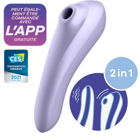 Vibromasseur et stimulateur de clitoris violet connecté Dual Pleasure Satisfyer - CC5972590201