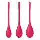 Set de 3 boules de geisha rouge Yoni Power 1 Satisfyer - CC597751