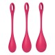 Set de 3 boules de geisha rouge Yoni Power 1 Satisfyer - CC597751