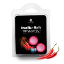 2 boules de massage brésiliennes triple effet froid, chaud et vibration - BZ3699